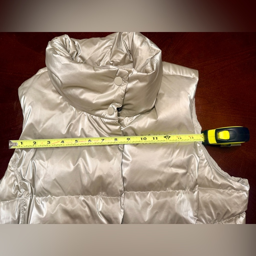 ATHLETA Shiny Silver Puffer Vest - Picture 2 of 3